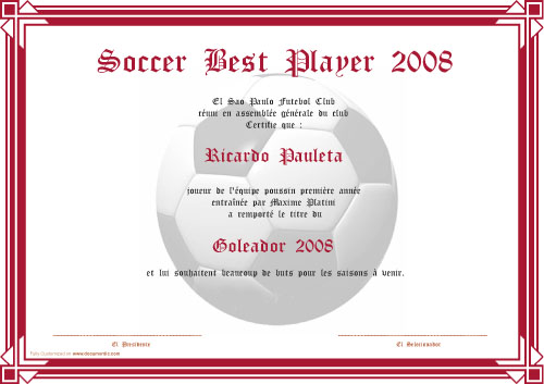 soccer diploma